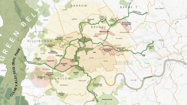 An illustrative map of Ealing and surrounding areas