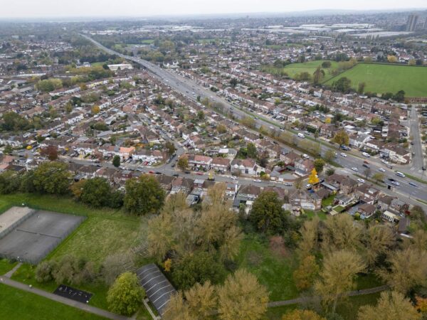 An aerial view of a Ealing